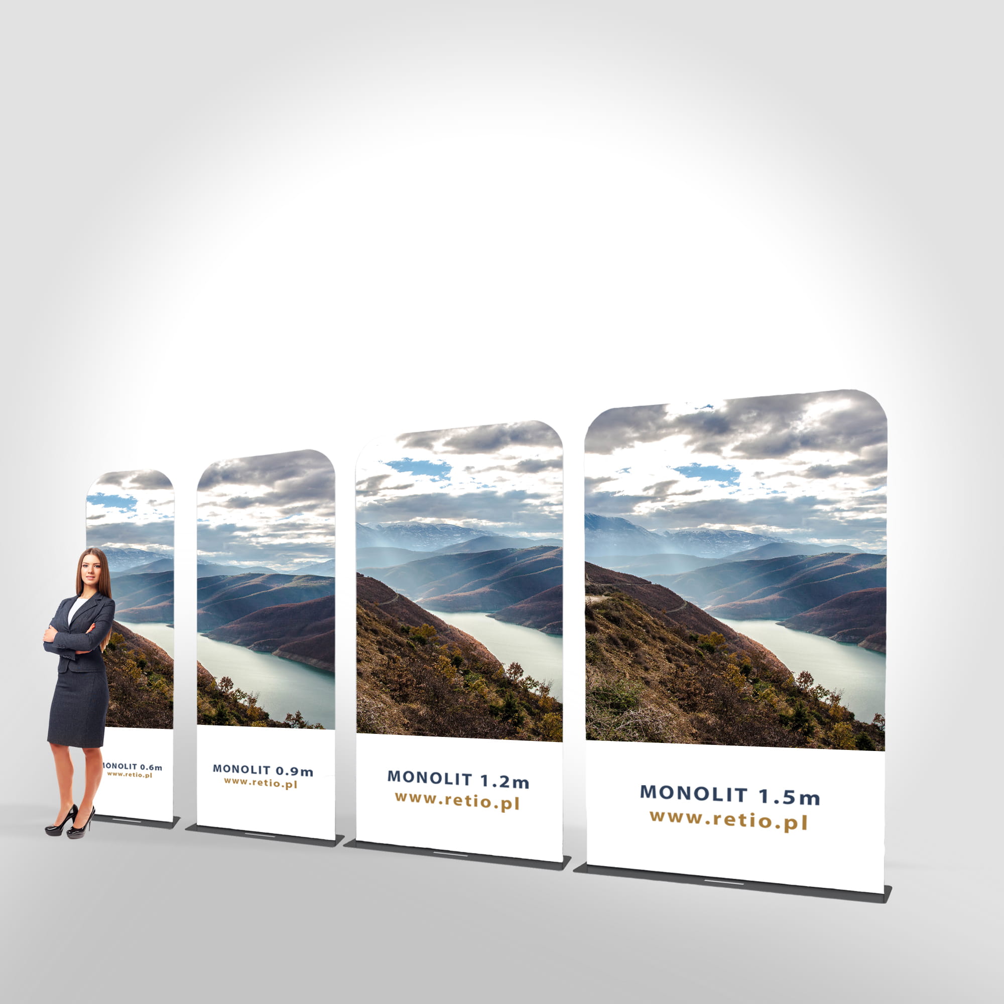 Monolith fabric stand 1,2 x 2,3 m with a double-sided printout