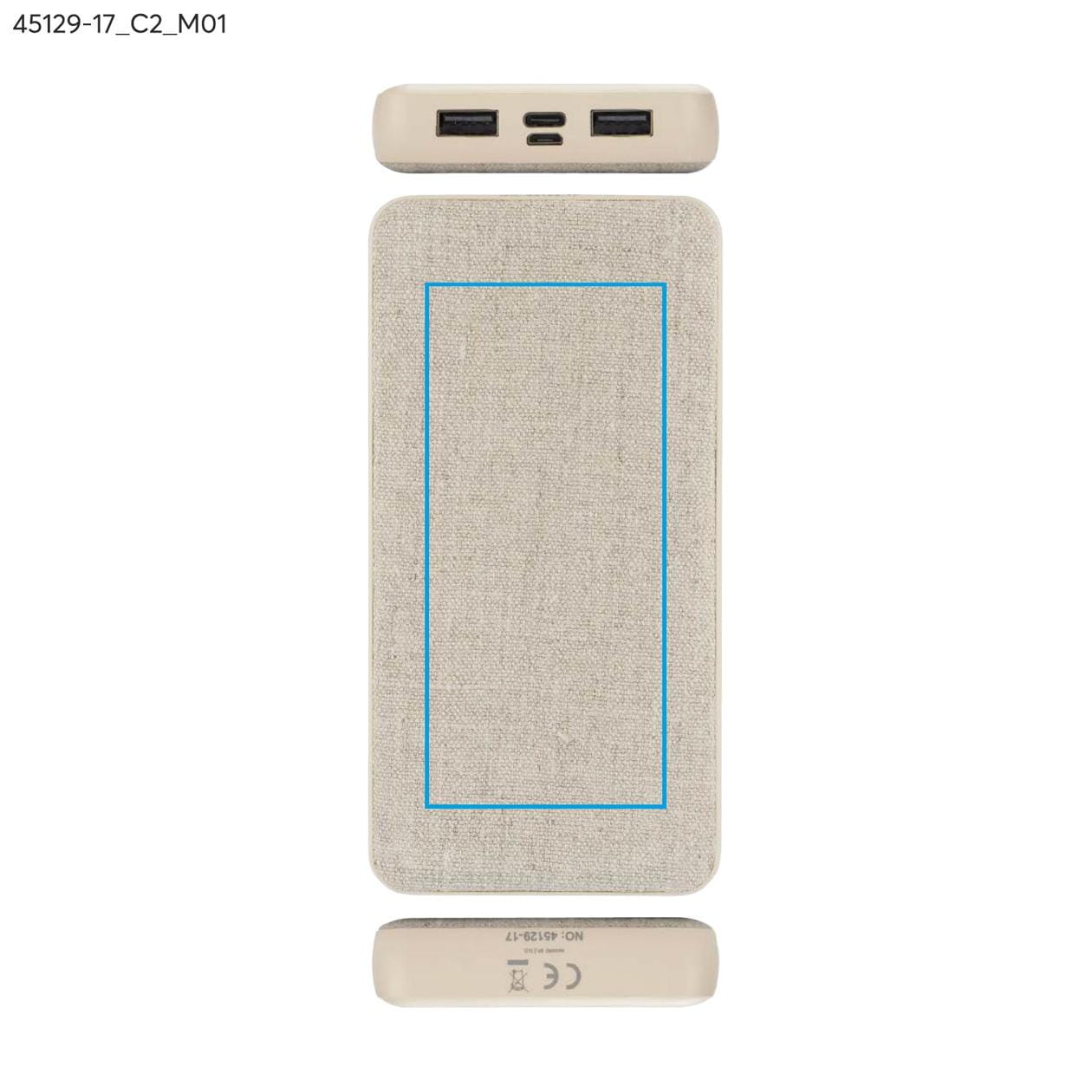 Power bank rPET REPPO 10000 mAh beżowy (naturalny)