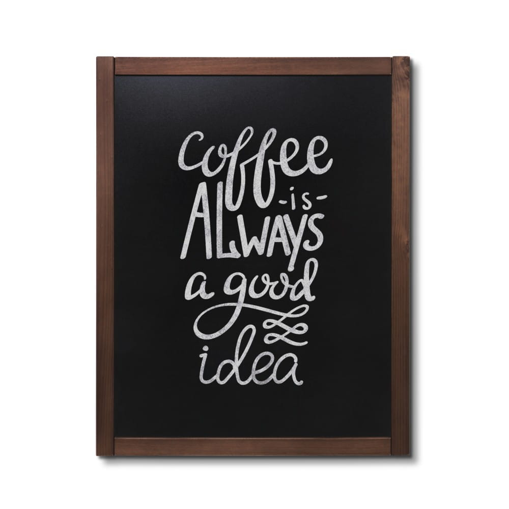 NATURE Classic Chalkboard  Dark brown 70 x 90 cm, Wooden Chalkboard with a Black Surface for Writing with Chalk Markers