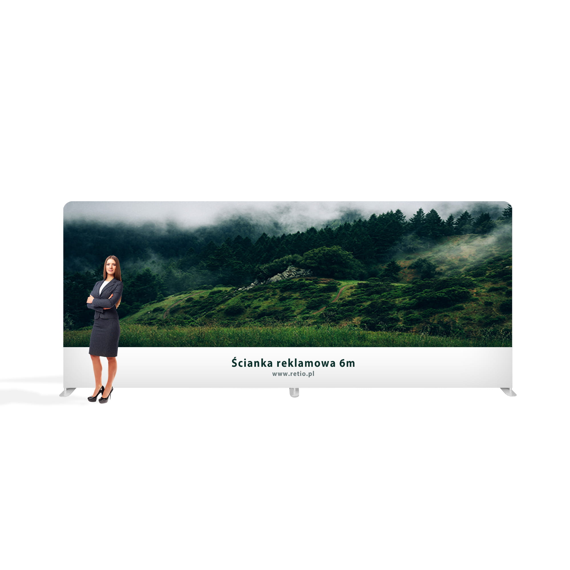 Straight Fabric Banner Stand - 600 x 240 cm