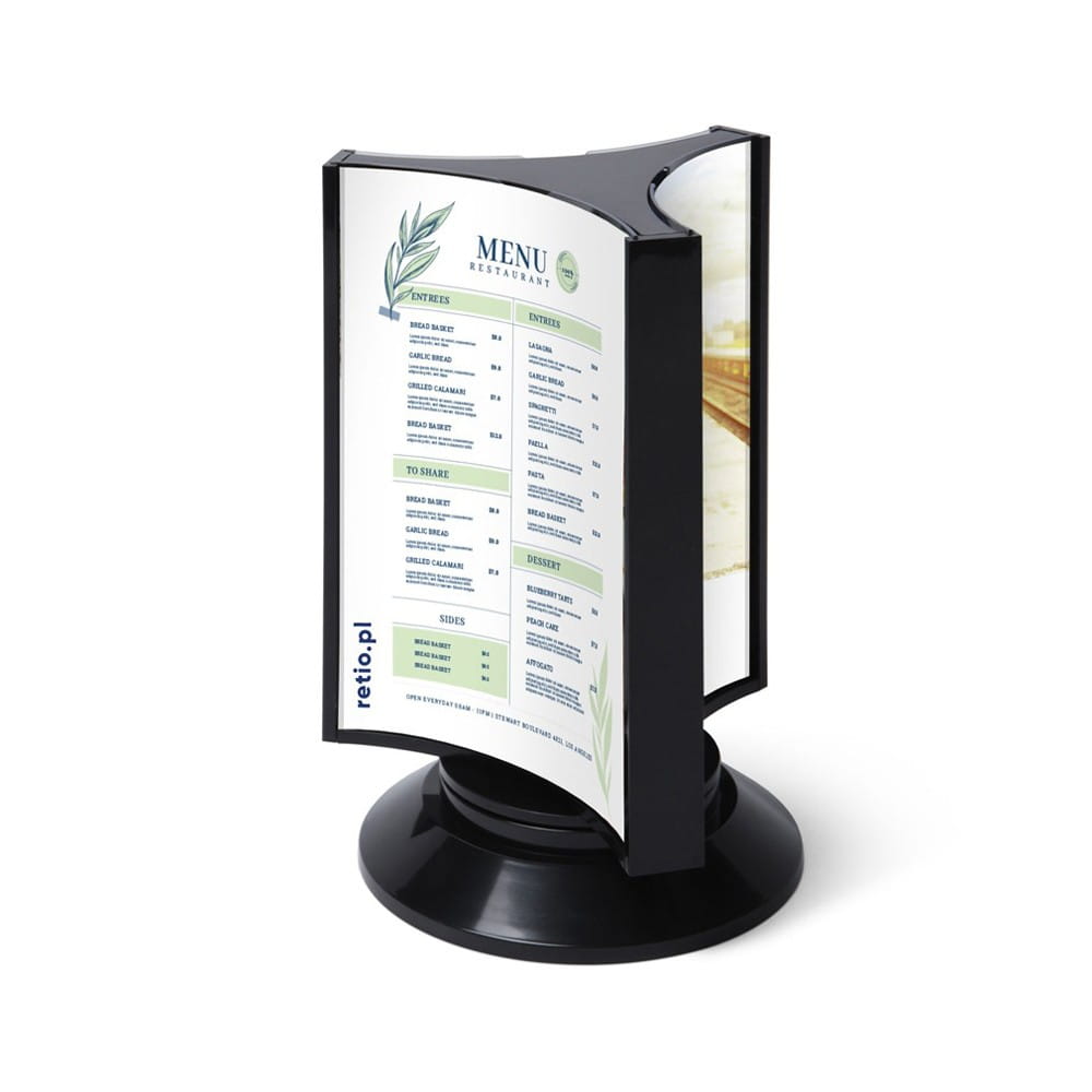 SCRITTO® DL Three-Sided Information Stand For A Menu, Three-Sided Display For Placing On a Table, Menu Stand, Information, Leaflet, Poster