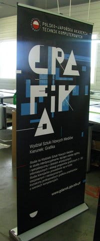 Delta Lite Classic Roll-up 100 x 200 cm rolled advertising stand with a printout