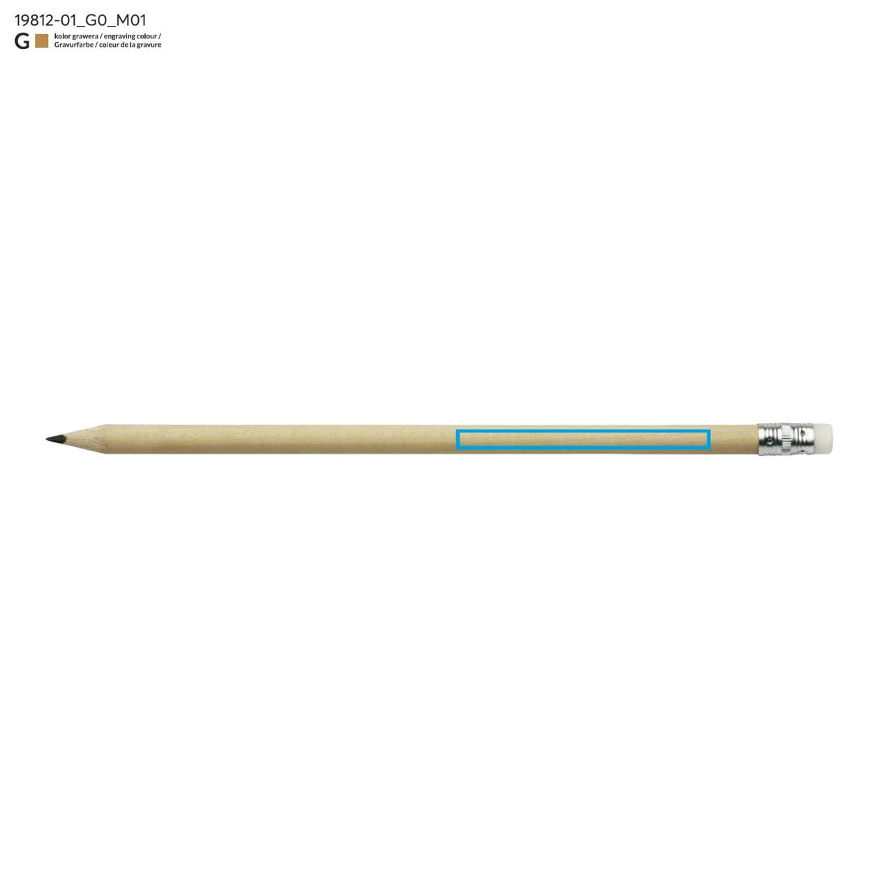 Ołówek z gumką STUDENT biały