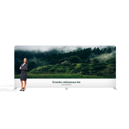Two-sided Printout for Straight Fabric Advertising Wall 6 m
