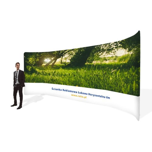 Two-sided Printout for the Horizontal Curved Fabric Advertising Wall 6 x 2,4m