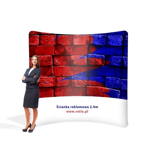 One-sided Printout for the Horizontal Curved Fabric Advertising Wall