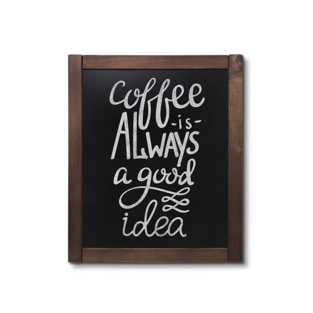 NATURE Classic Chalkboard  Dark brown 50 x 60 cm, Wooden Chalkboard with a Black Surface for Writing with Chalk Markers
