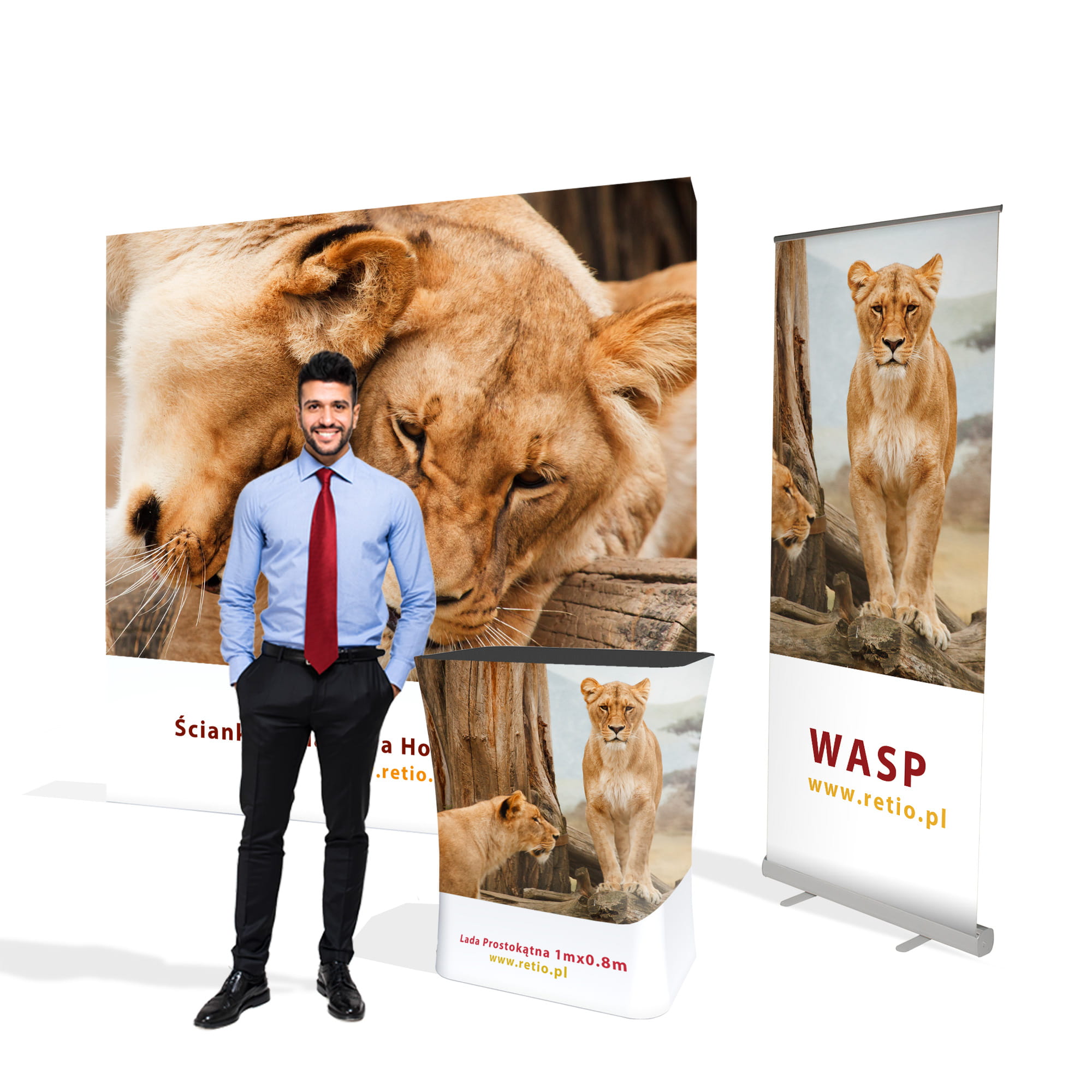 Safari Advertising Set - Wall + Counter + Rollup