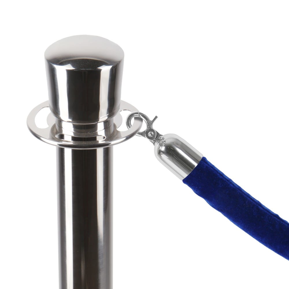 BSR Premium Barrier Rope Blue Velor Chrome 150 cm Border Barrier Rope For Hotel Barrier Posts