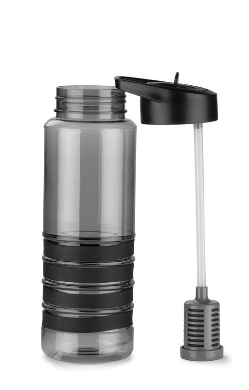 Bidon z filtrem węglowym KIVI 700 ml czarny z logo
