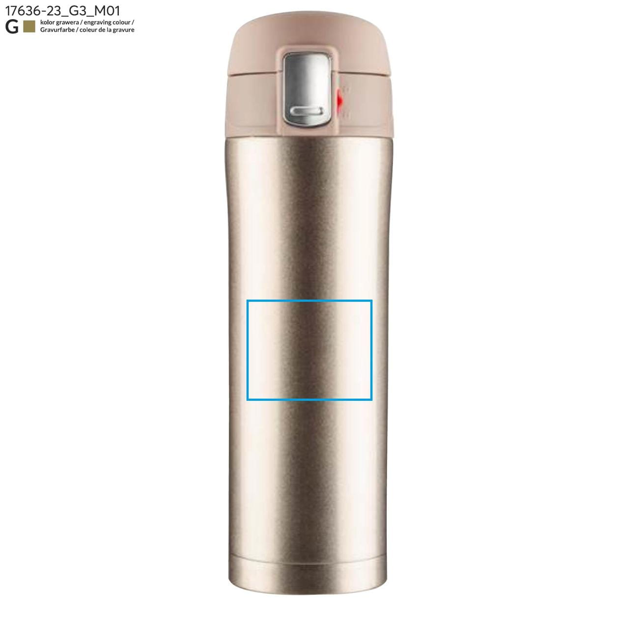 Kubek termiczny LOCK 440 ml szampański (jasnozłoty)
