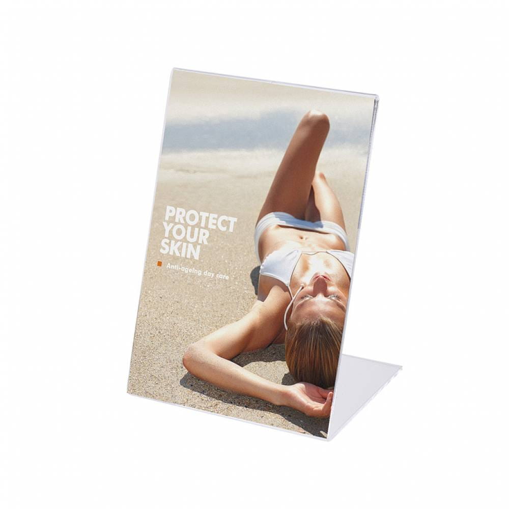 Acrylic L-Shaped Poster Stand In Portrait Orientation A3 (297 x 420 mm)