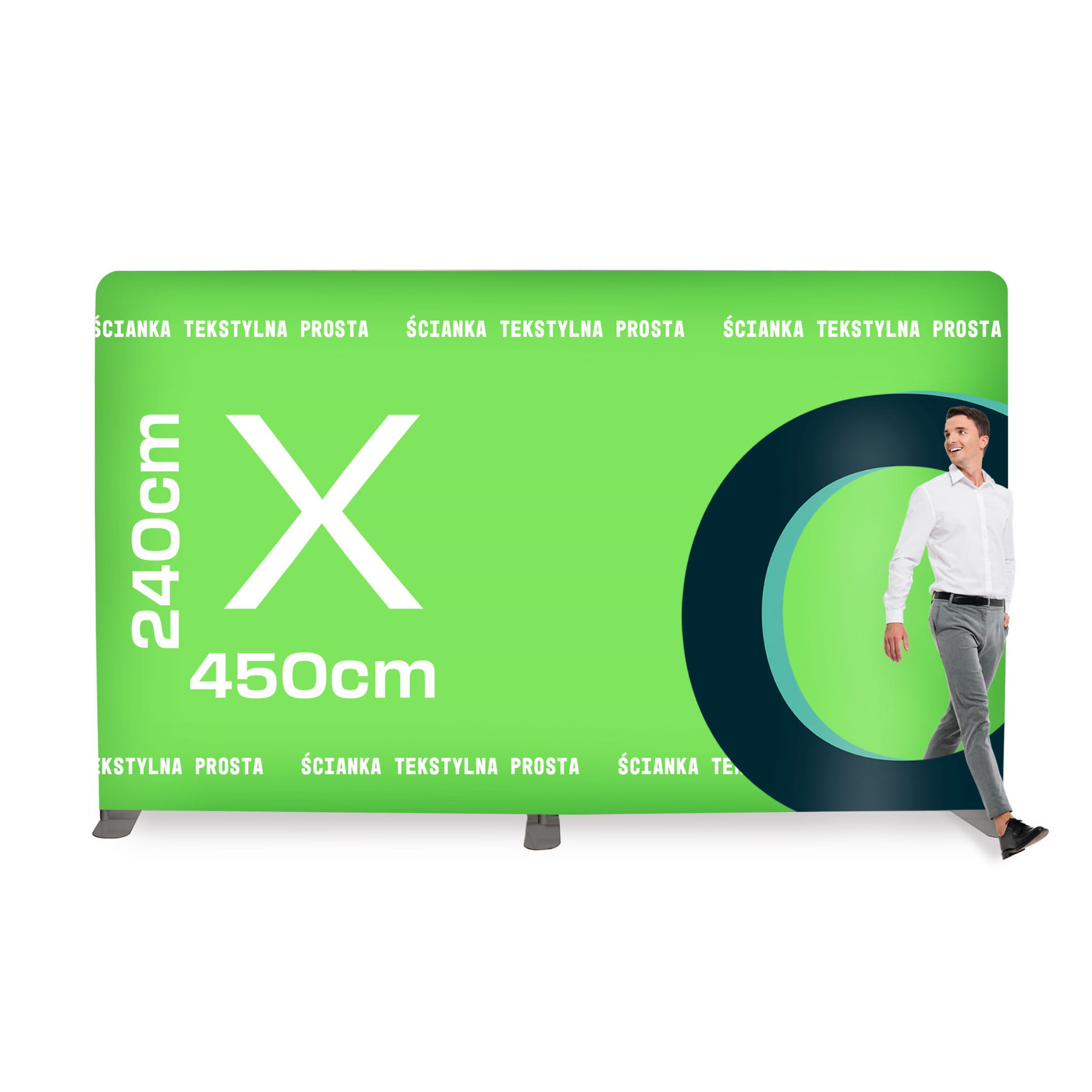 Ścianka Reklamowa Tekstylna Prosta 450 x 240 cm - ścianka wystawiennicza targowa prasowa