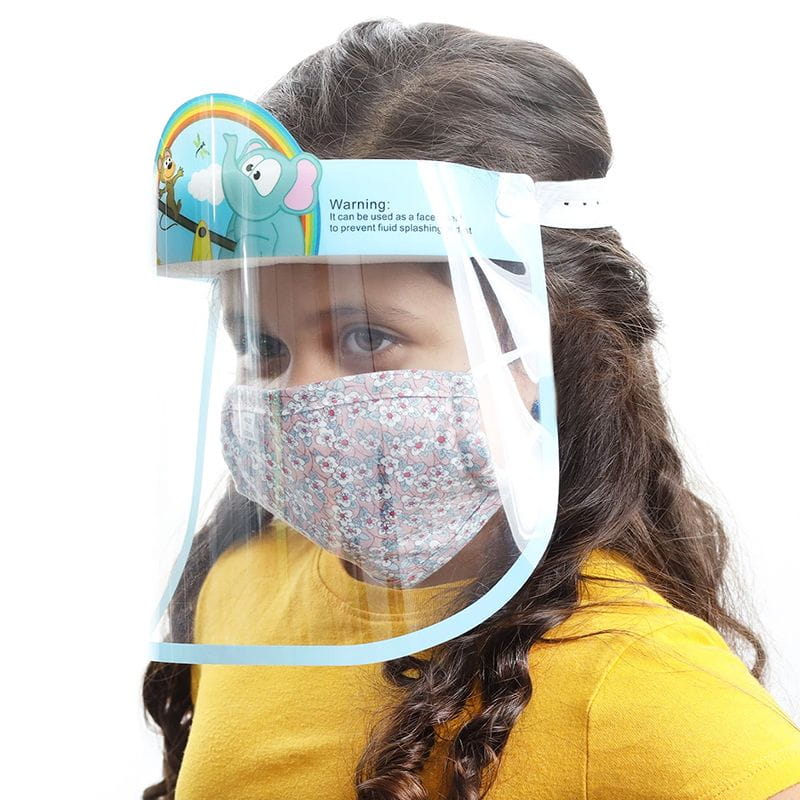 Kids Face Protective Visor Elephant Pattern Clear Plastic Nose nd Mouth Face Shield For Kids