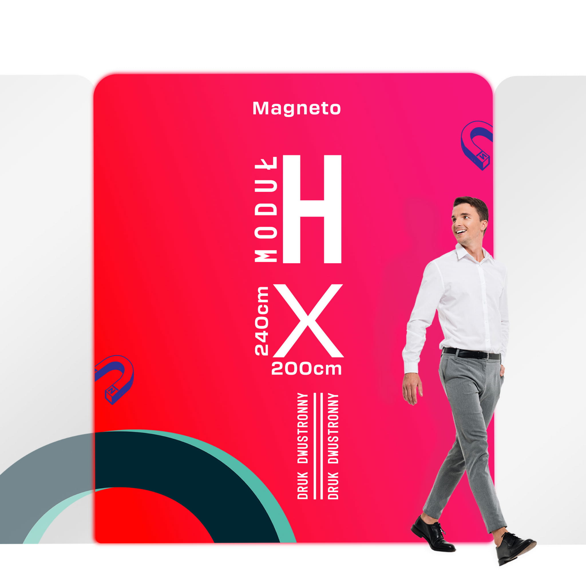 Moduł G Stoiska Magneto 200 x 240 cm z wydrukiem dwustronnym