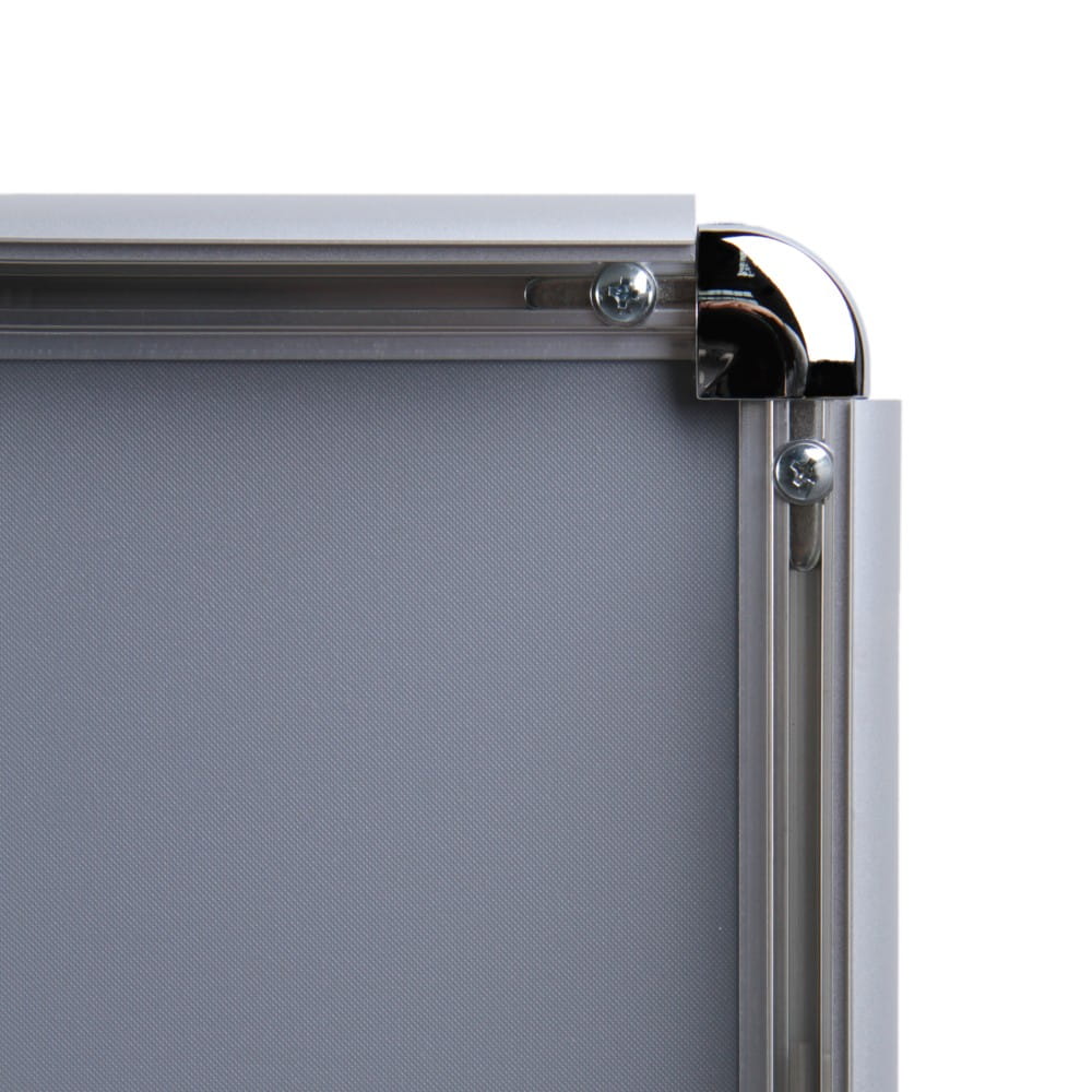 Ramka zatrzaskowa KRAST B2 (50,0 x 70,0 cm) aluminiowa srebrna z zaokgrąglonym narożnikiem rama ramka plakatowa OWZ ścienna na plakat na zdjęcia profil 25 mm