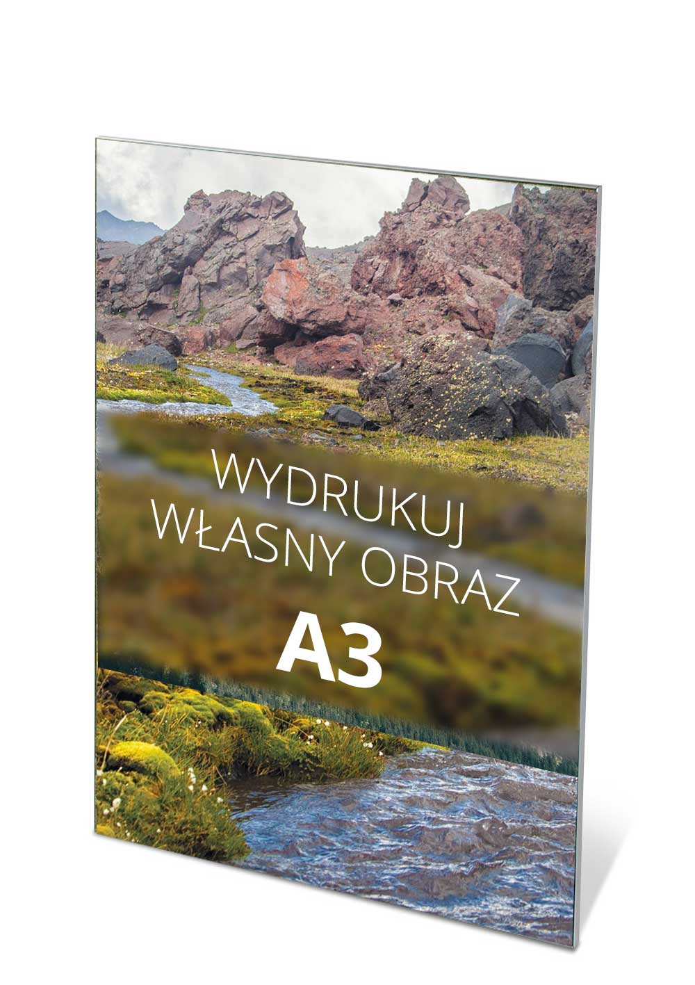 Obraz tekstylny A3 na ramie aluminiowej 20 mm z własnym wydrukiem i łatwym systemem wymiany
