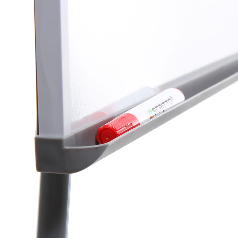 SCRITTO® Standard Magnetic Flipchart 68 x 100 cm, Stand with Magnetic Dry-wipe Board, Mobile Flipchart, Stand with Writing Board with Adjustable Legs and Adjustable Height