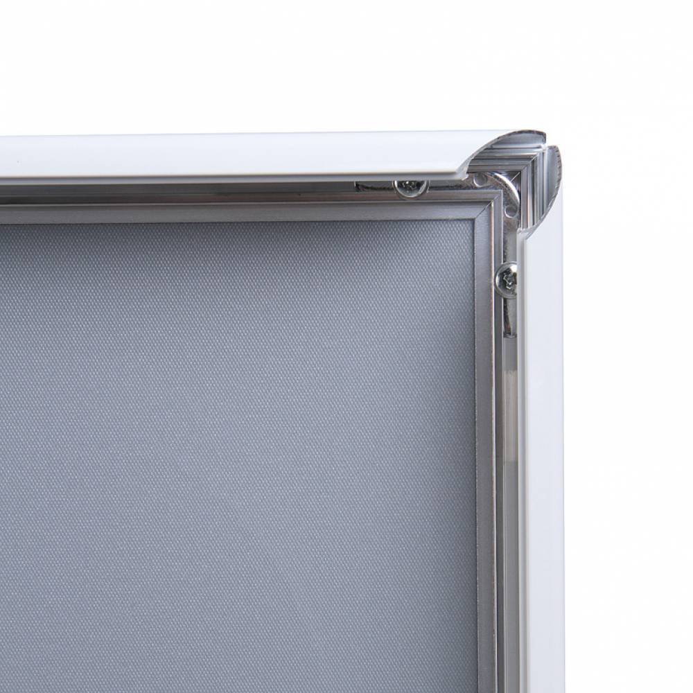 Ramka zatrzaskowa KRAST A4 (21,0 x 29,7 cm) aluminiowa biała z ostrym prostym narożnikiem rama ramka plakatowa OWZ ścienna na plakat na zdjęcia profil 25 mm