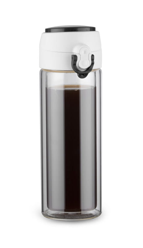Bidon szklany VAKO 260 ml czarny z logo