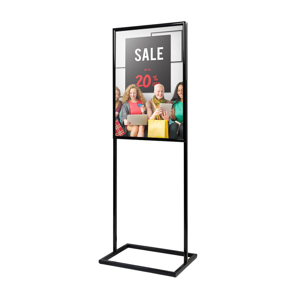 Ekspozytor plakatów z ramką A1 - dwustronny stojak informacyjny stojak na plakat prezenter plakatowy z tabliczką A1 do restauracji gastronomii do sklepu do hotelu