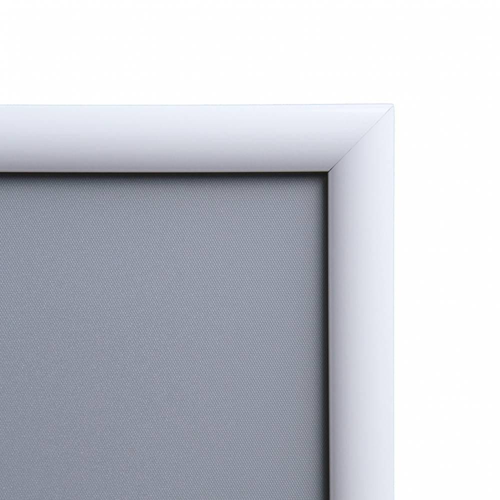 Ramka zatrzaskowa KRAST A2 (42,0 x 59,4 cm) aluminiowa biała z ostrym prostym narożnikiem rama ramka plakatowa OWZ ścienna na plakat na zdjęcia profil 25 mm