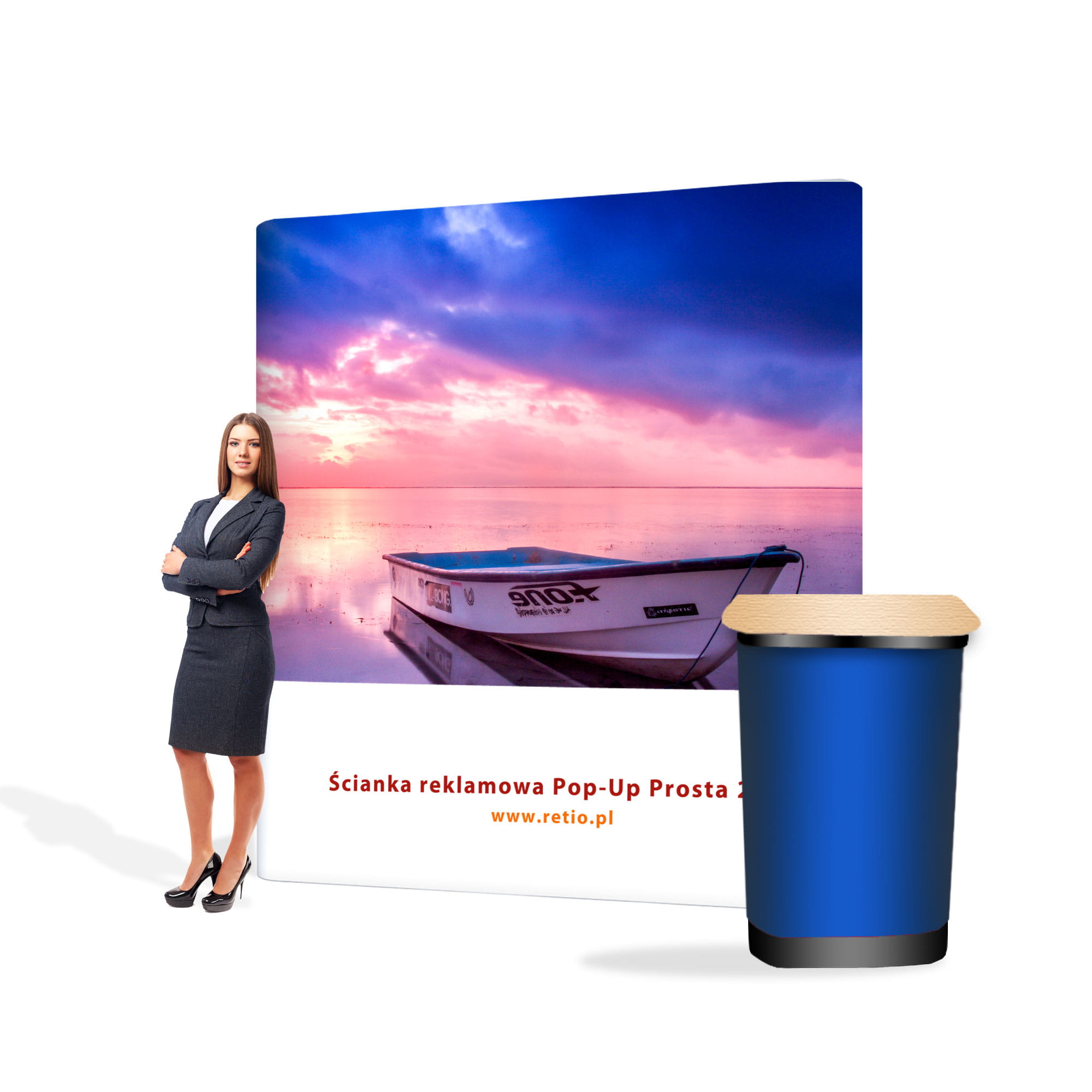 Pop-up premium set - straight wall 2.5 x 2.2 m + case with one-sided print