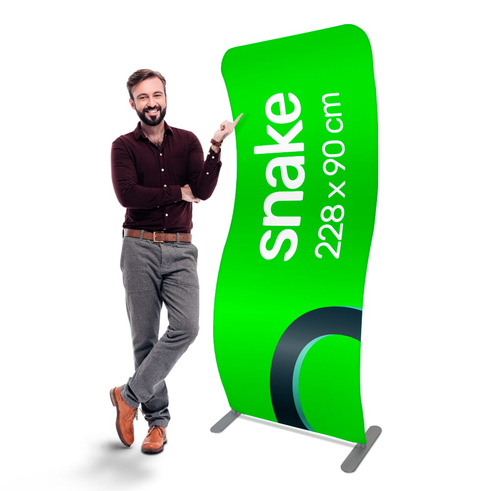Stand reklamowy tekstylny Snake 0,9 x 2,2 m z wydrukiem