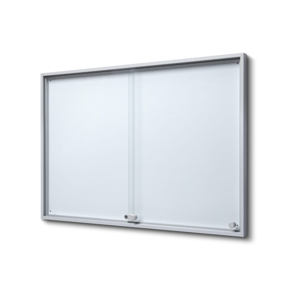 SLIM 8xA4 Magnetic Display Case 88x61 cm with Sliding Doors, Locked with a Key for Internal Use, Internal Display, Advertising Display, Information Display, Notice Board, Information Board