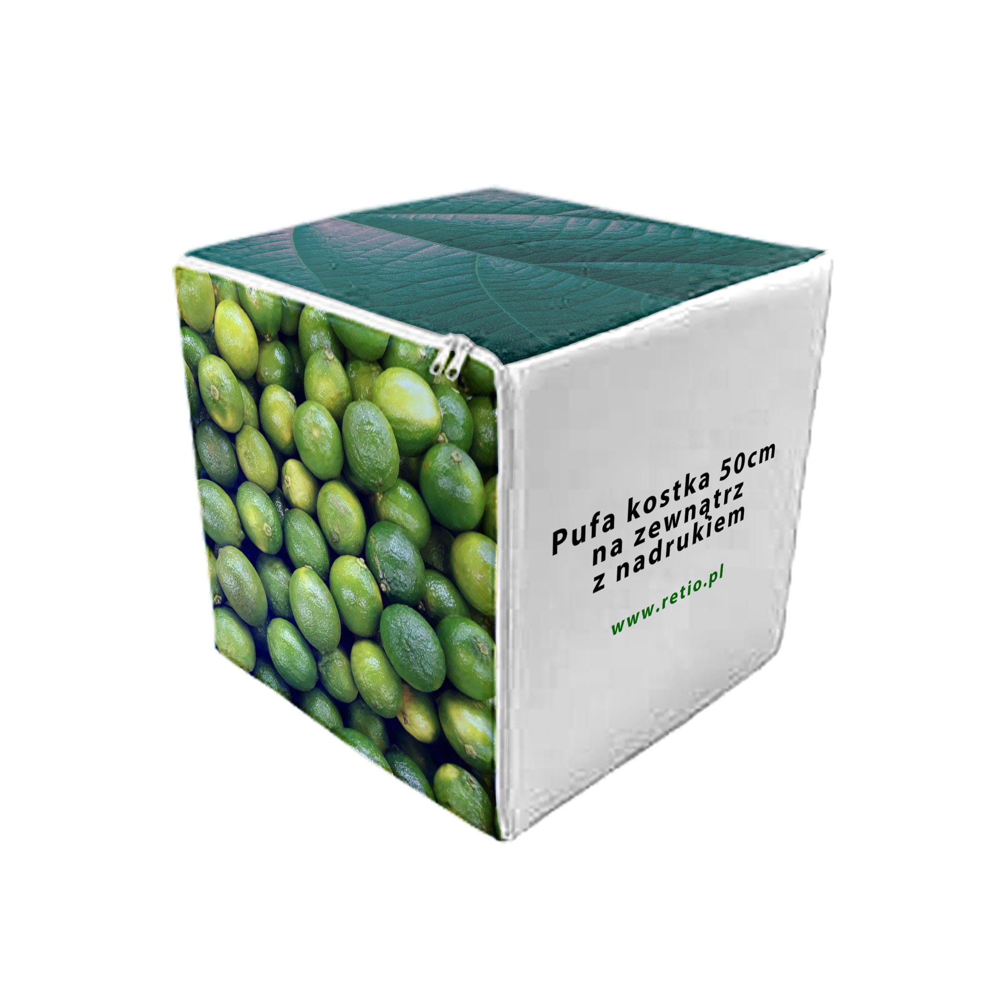 Adverising Foam Cube 50cm with a print for outside use