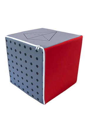 Adverising Foam Cube 50cm with a print for indoor use