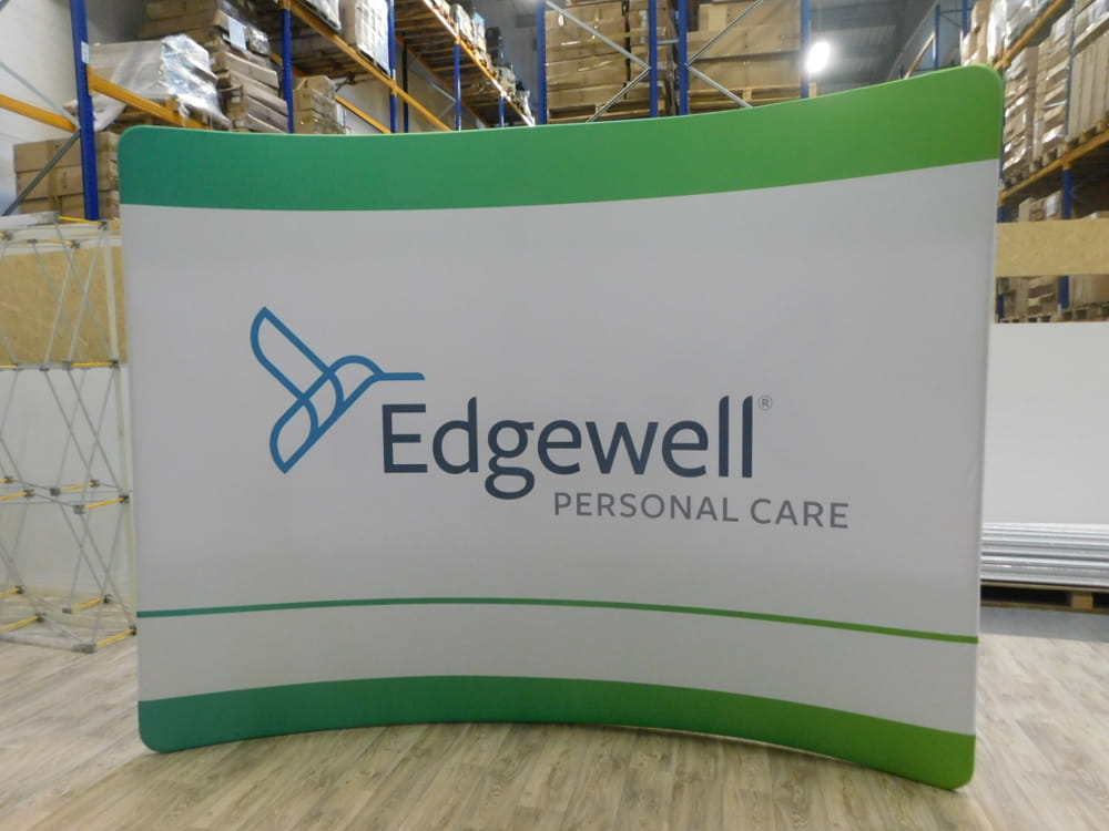 Curved Fabric Banner Stand - Horizontal  240 x 240 cm