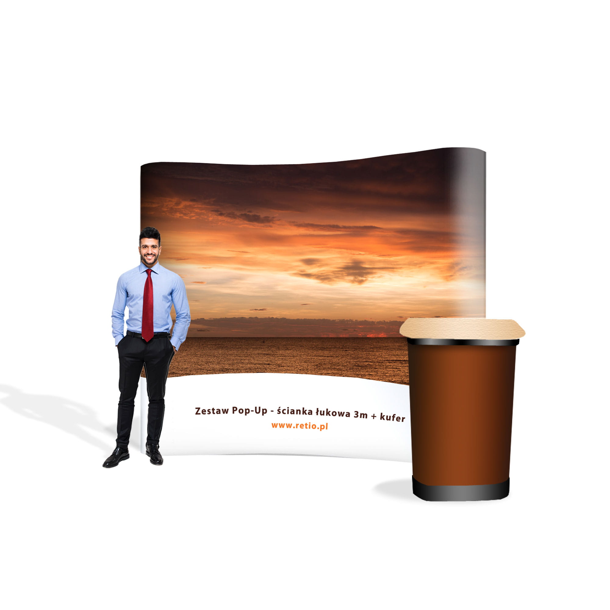Pop-up premium set - arch wall 3 x 2.2 m + case with one-sided print