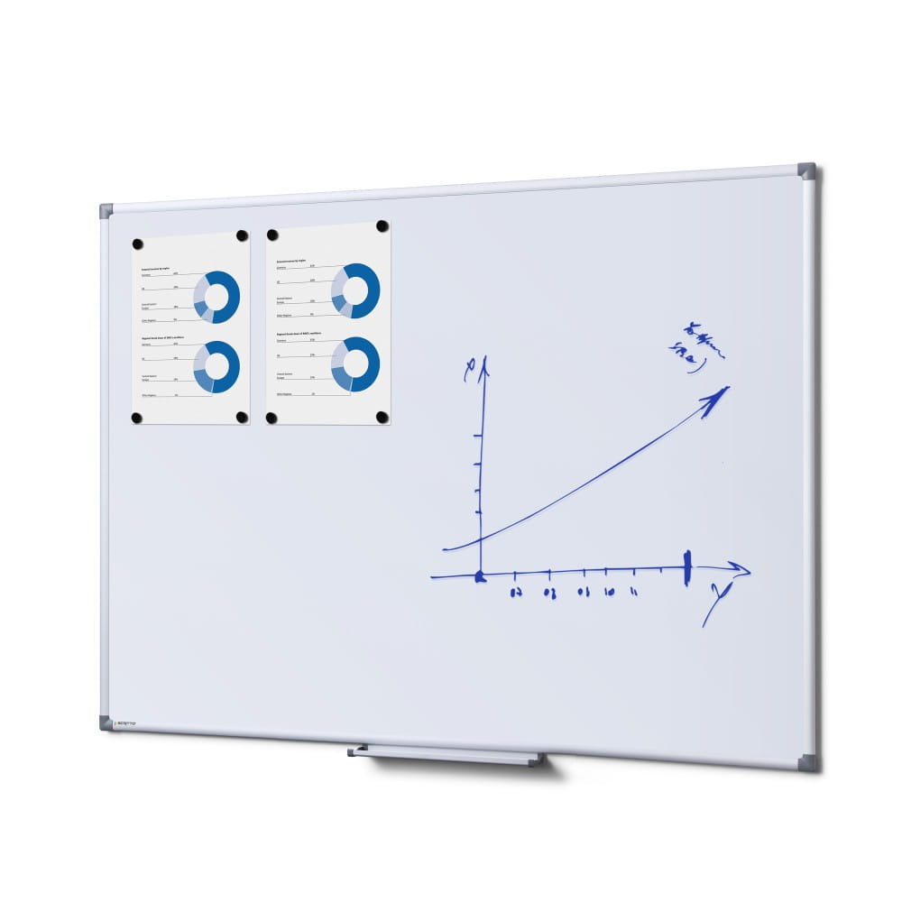 SCRITTO® Magnetic Dry-wipe Board 120 x 90a cm Enameled White Magnetic Dry-wipe Board for School or Office for Writing with a Marker Pen with a Felt-tip Pen