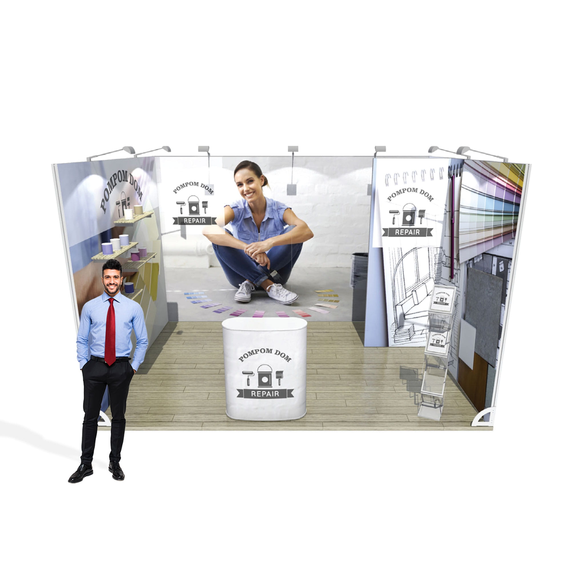 Brush Modular Stand 12m2 with a single-sided print