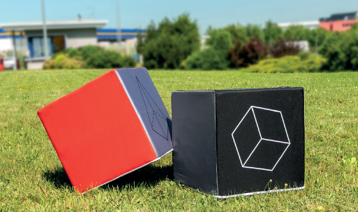 Adverising Foam Cube 40cm with a print for indoor use