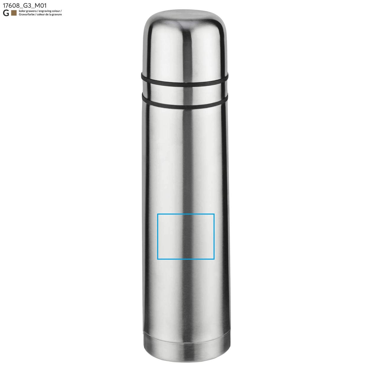Termos z dwoma kubkami PAVO 750 ml srebrny